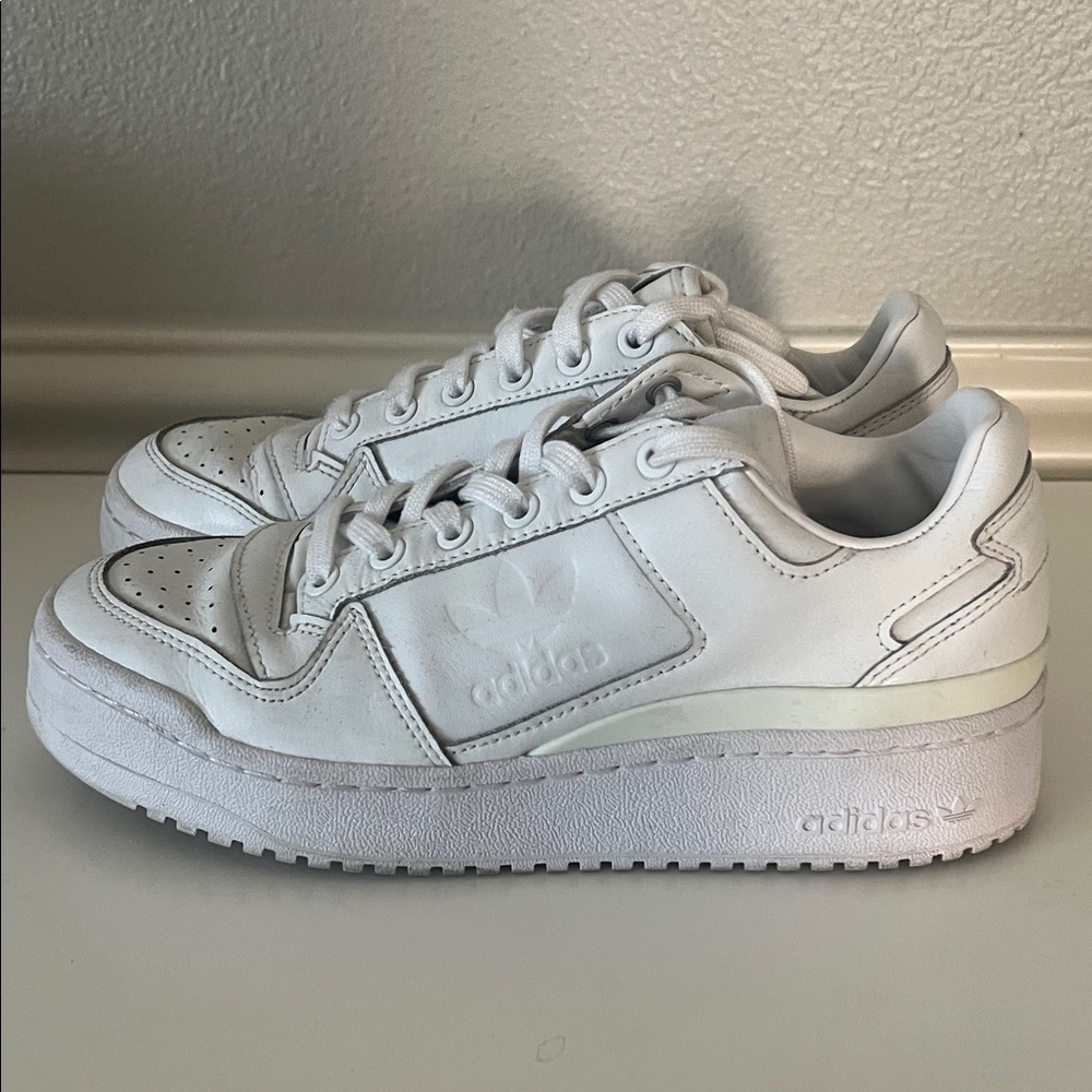 Adidas Originals Forum Bold Classic White Leather Sneakers- 7